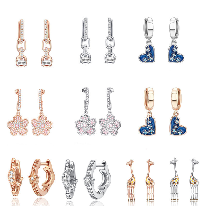 Boucles d'oreilles personnalisées en cuivre blanc plaqué avec argent épais