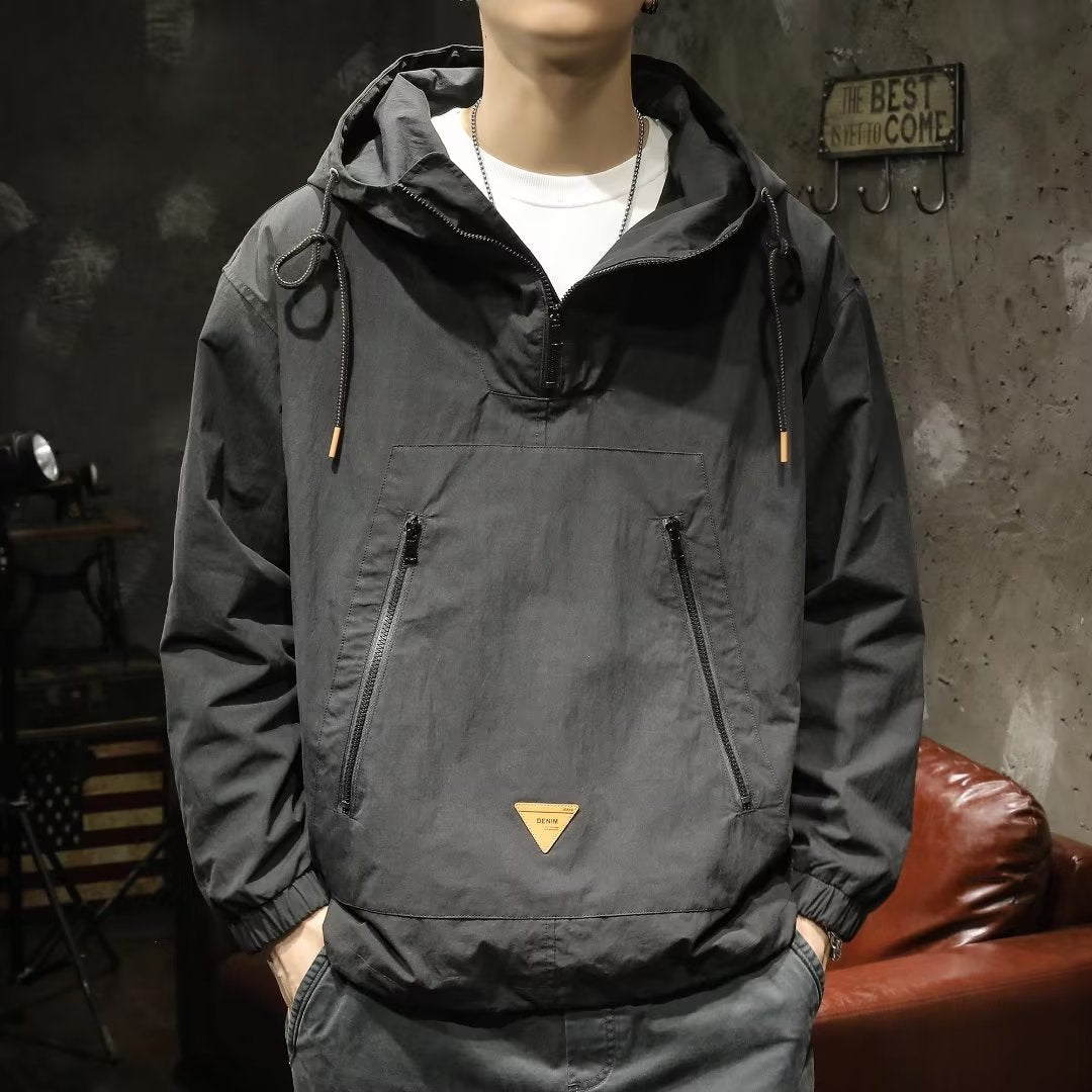 Hommes Vêtements de travail Veste de brise-vent à capuchon
