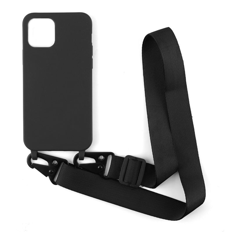 Personnalité Solid Color Lanyard Phone Case