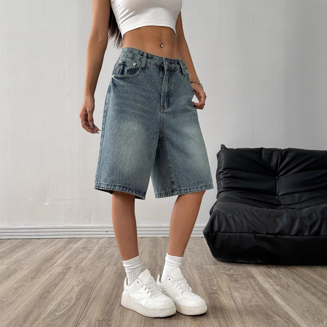 Short en denim casual loose-Fit pour femmes