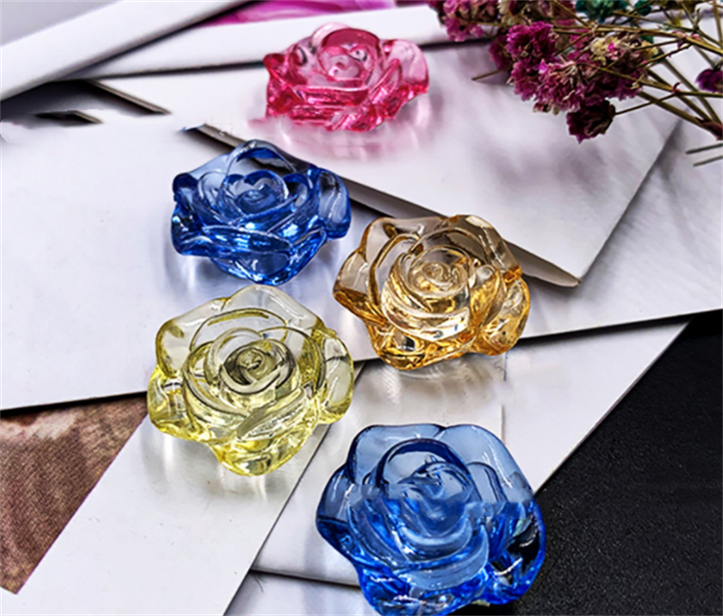 Transparent AB coloré surligneur trou droit Diy perles faites à la main