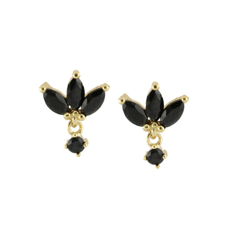 S925 Boucles d'oreilles à aiguille en argent avec conception de papillon de Zircon