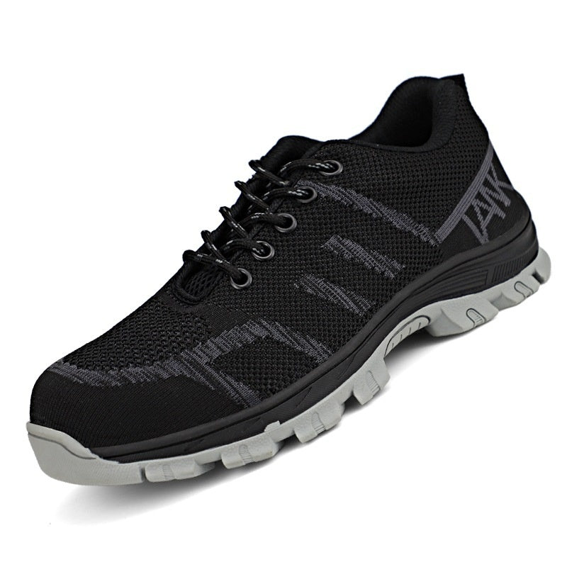Men's Summer Woven Work Safety Shoes with a Durable and Breathable Soft Sole