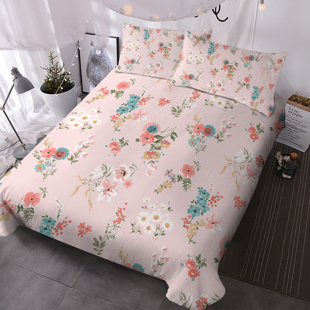 Ensemble de literie florale pour filles