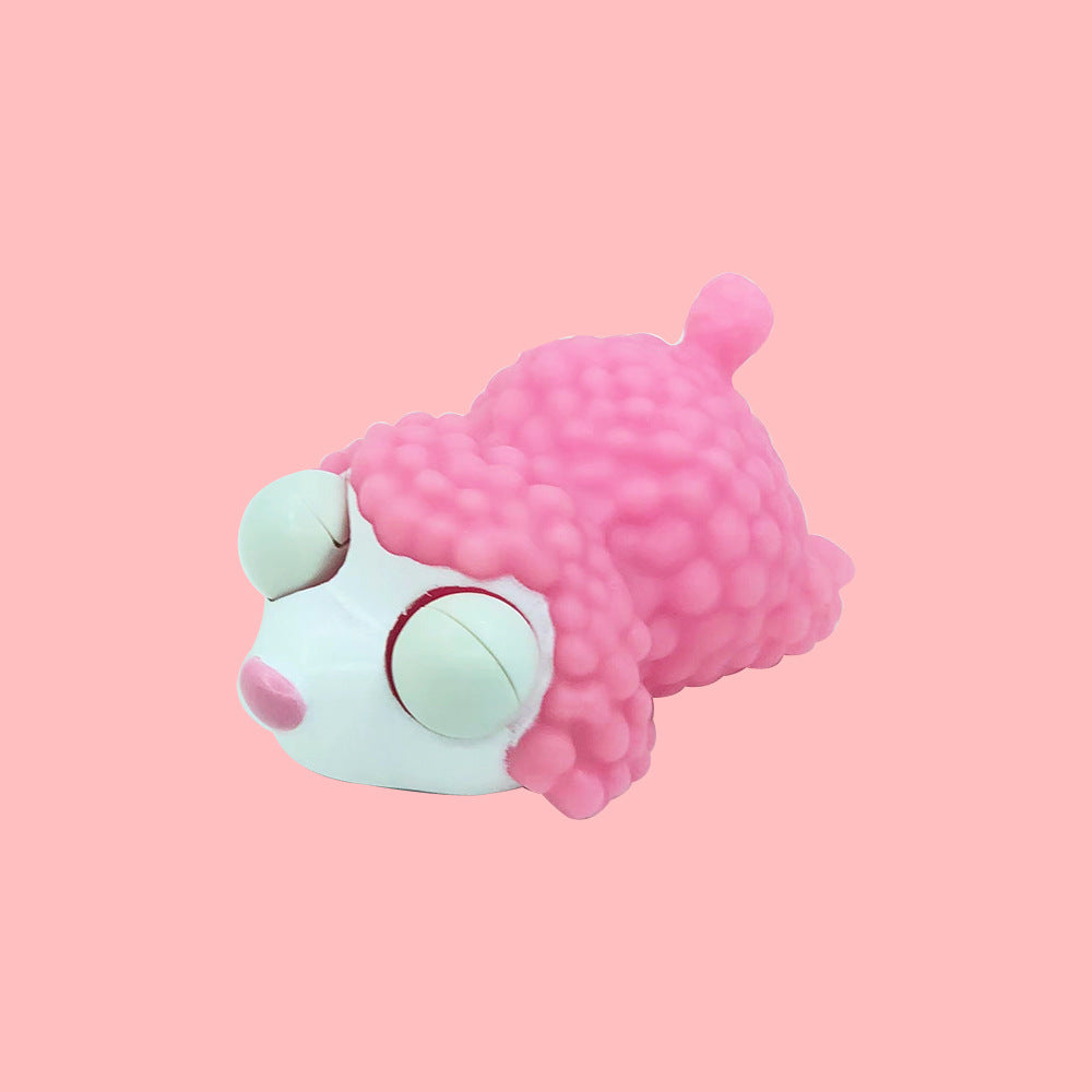 Cute Pet Squishy chien endormi avec des yeux enflammés Stress-Relief Squeeze Jouet pour la libération et Fu