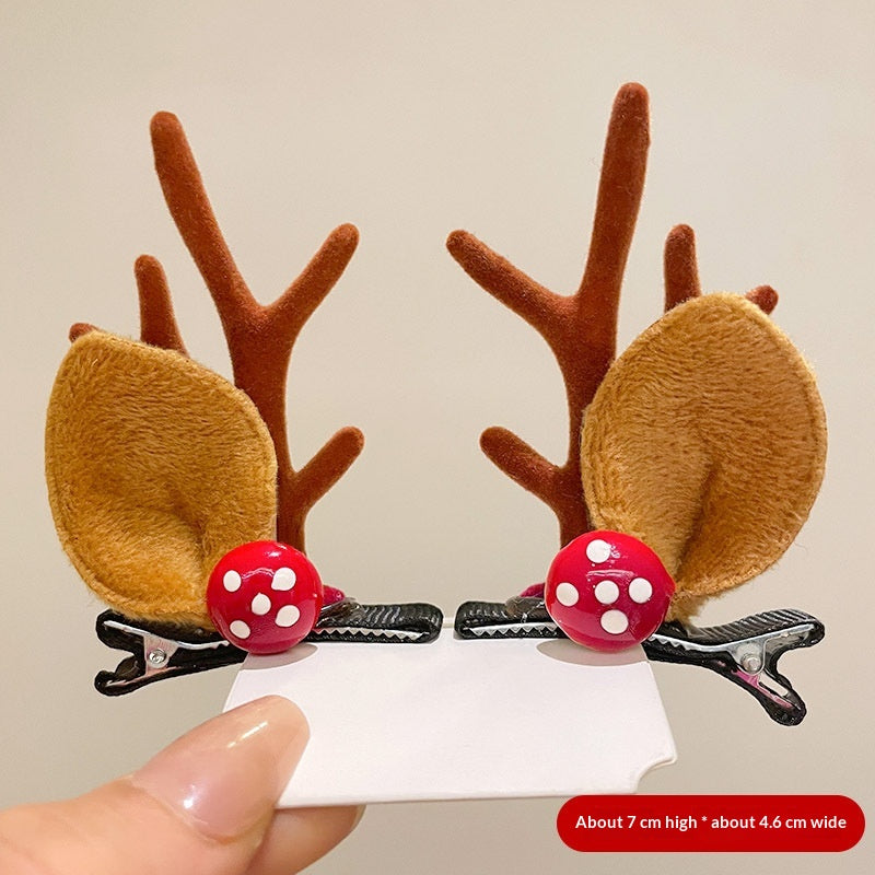 Unisex Christmas Reindeer Hair Clips for Festive Holiday Styling