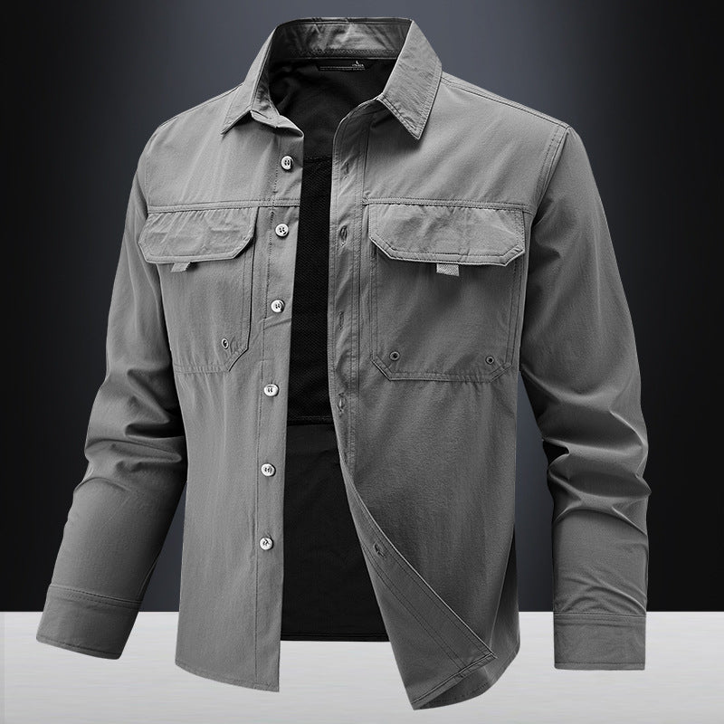 Chemise à manches longues stretch rapide pour hommes