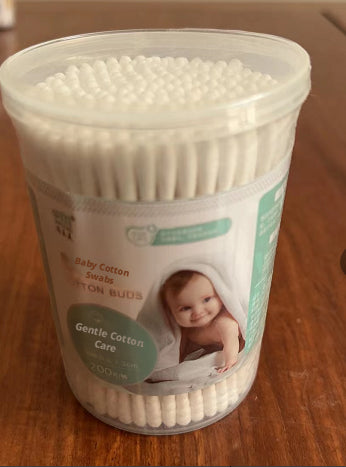 Tambours jetables en coton rond modèle-papier blanc + coton absorbant laine-200 bâtonnets-1