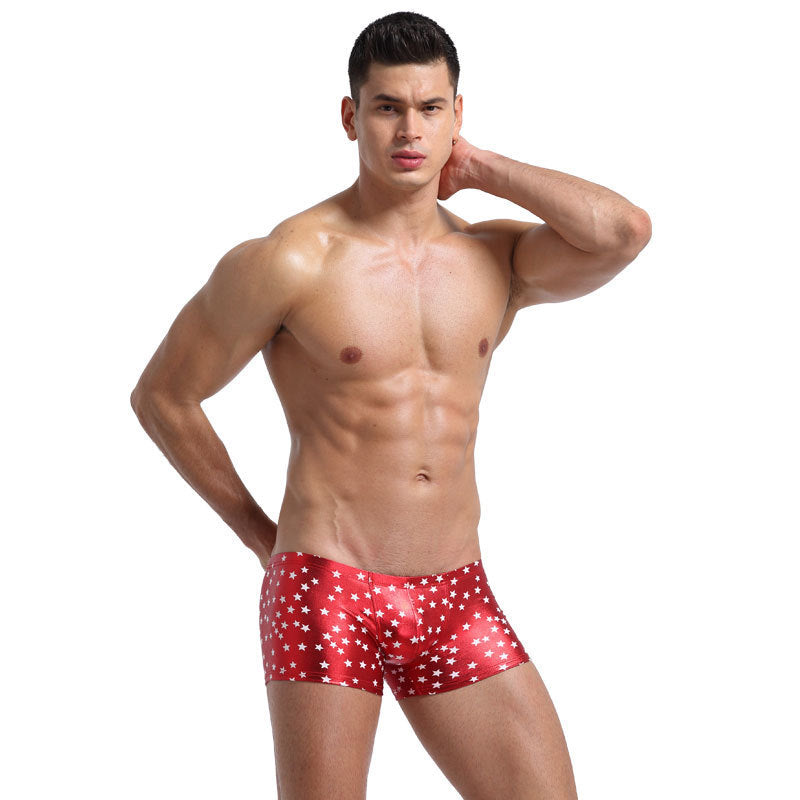 Boxer en cuir breveté pour hommes