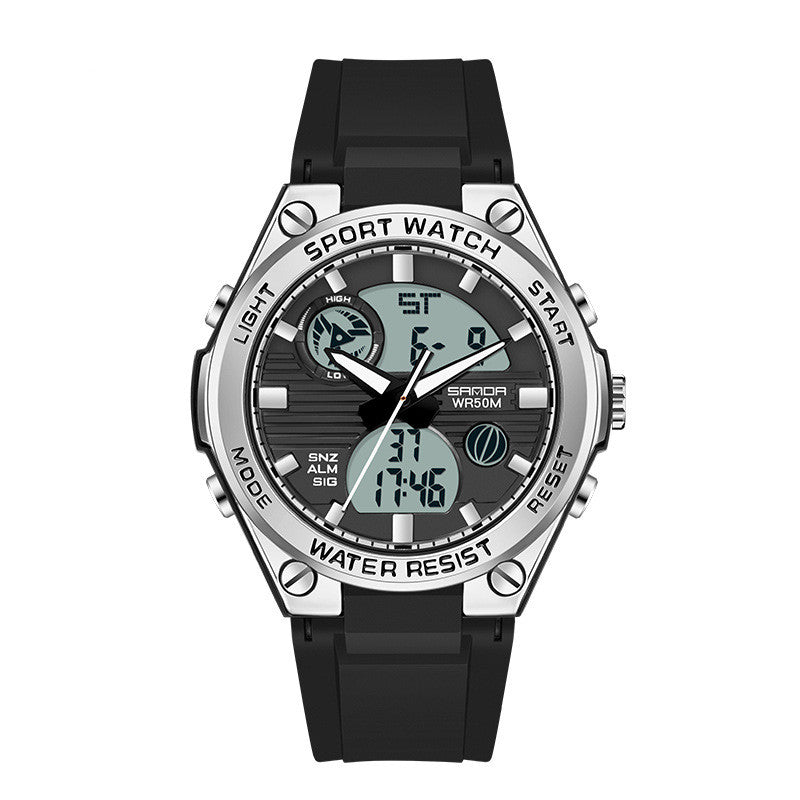 Homme double affichage étanche couple lumineux montre électronique de sport