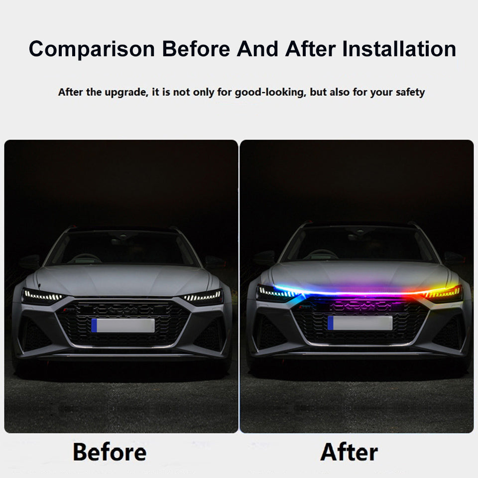 Couverture de moteur automobile à travers l'atmosphère de l'écran de lumière de course quotidienne Led