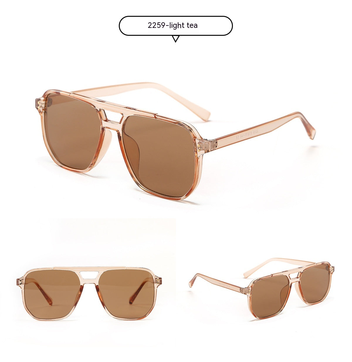 Lunettes de soleil carrées à double faisceau de mode pour femmes