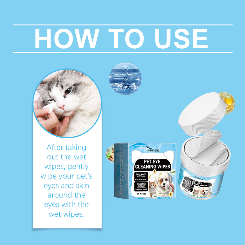 Wipes de nettoyage des yeux pour chiens et chats
