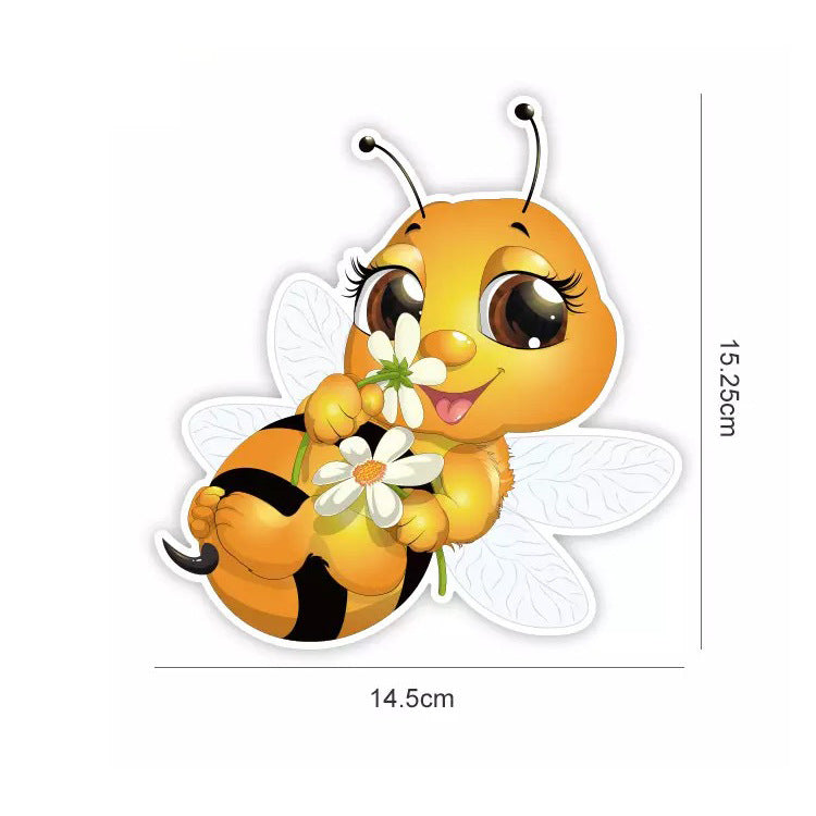 Cartoon Petit Bee Car Corps Bumper Fenêtre Sticker