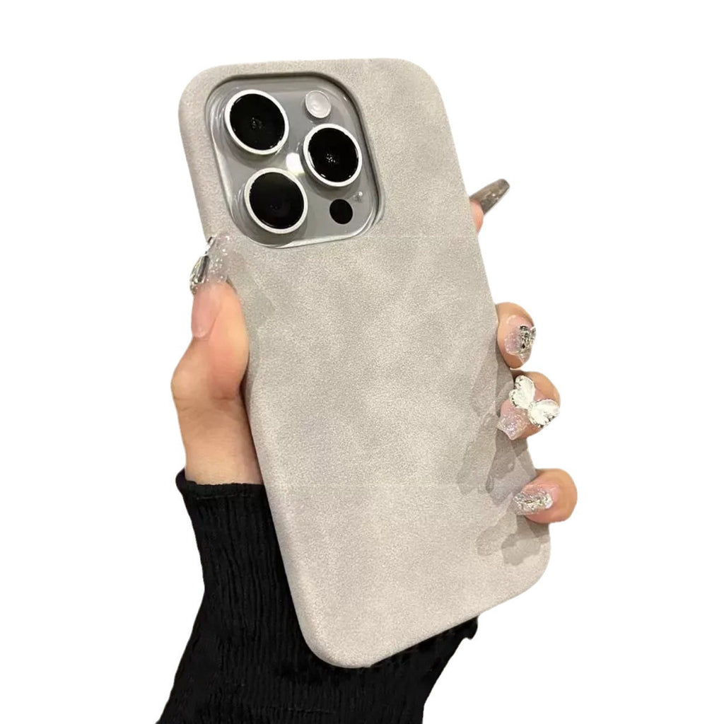 Boîtier de téléphone haute qualité en couleur solide Suede