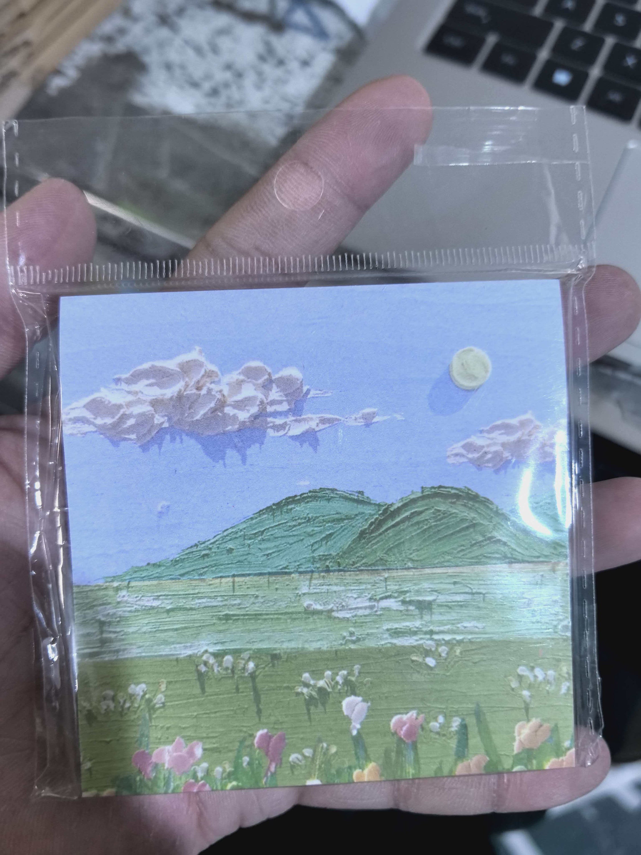 Peinture à l'huile de paysage Post-it Sticker-8 8cm-1 pièce