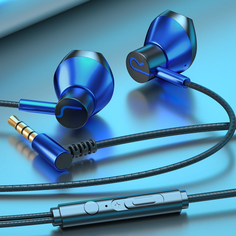 Wired In-Ear Gaming Headphones Flat Port Round Hole Universal Earbuds Interface