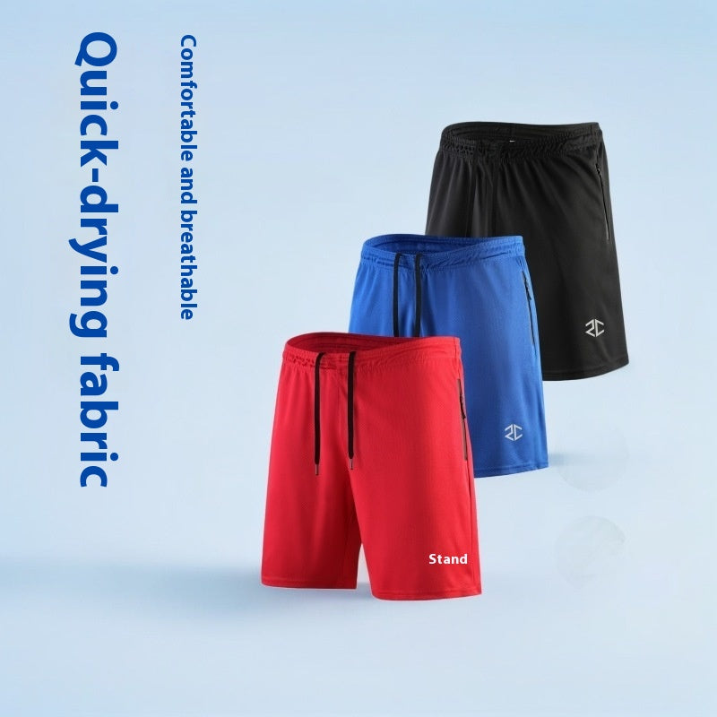 Short homme Mode Casual Séchage rapide Entraînement extérieur Poche à fermeture éclair à cinq points