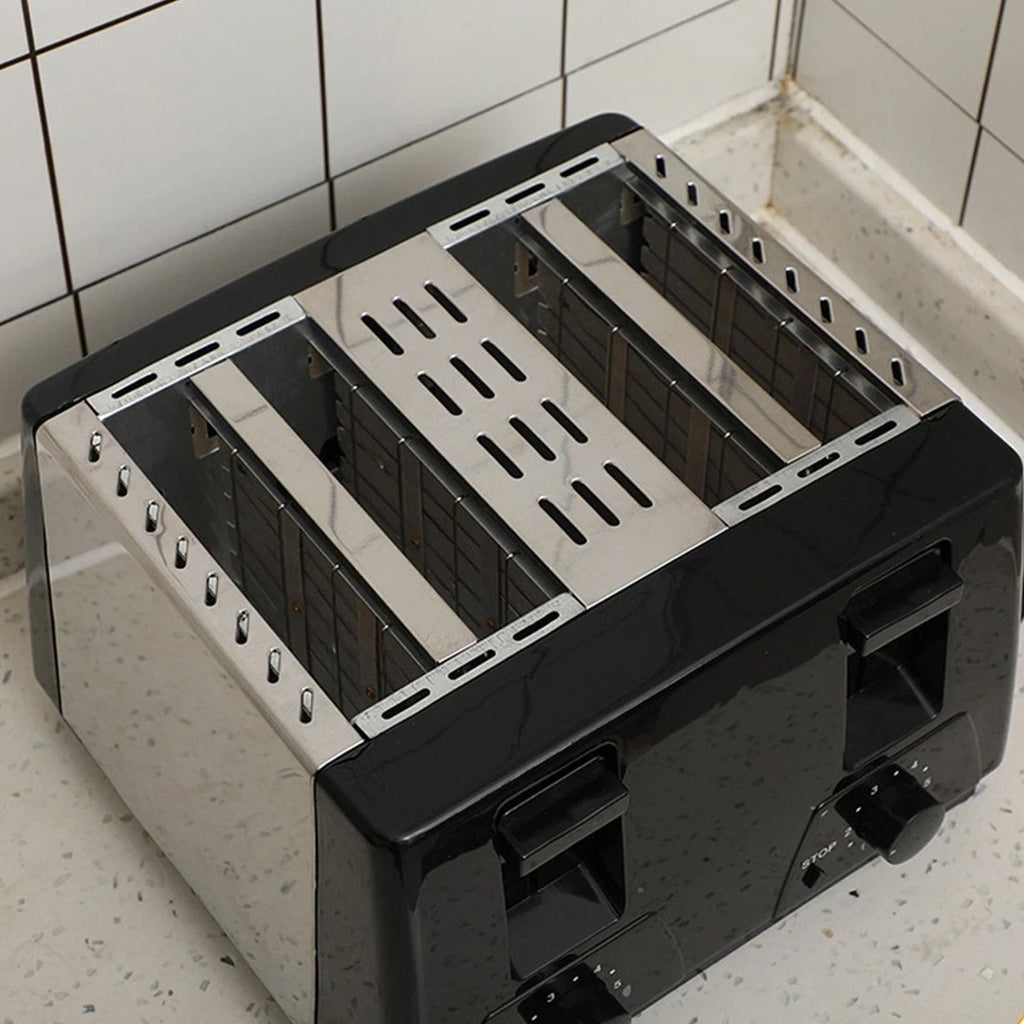 4 Slice extra large Fente avec défrost variable réchauffer le grille-pain noir Nouveau