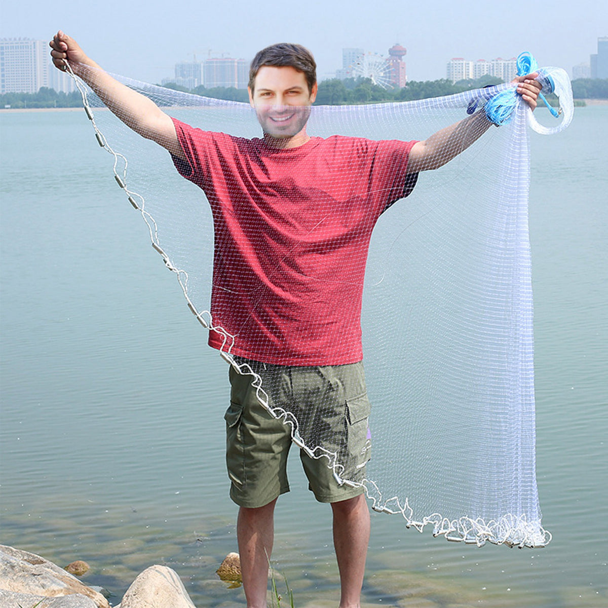 1Pc 2 Size Options 6FT 8FT Fishing Radius Net Cast For Fathers Day Gift Easy Throw Trap Tail