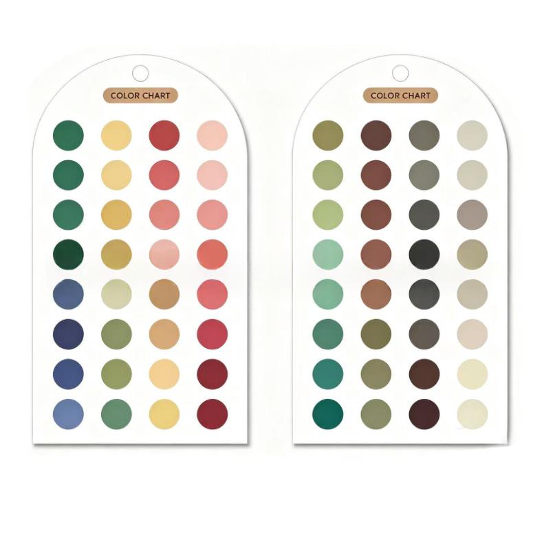 Palette couleur acrylique et carte d'analyse de couleur