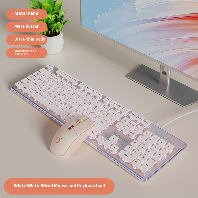 Prewalker V3 Mute filaire Mouse porte-clés costume mécanique Feeling filles Bureau Typing fils