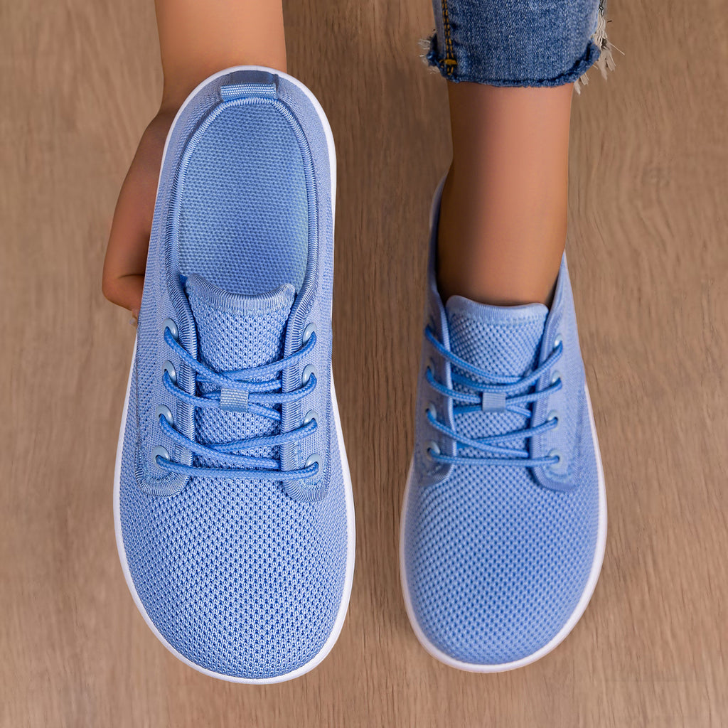 Chaussures Casual Solid Color Flyknit Breathable Large Toe Box