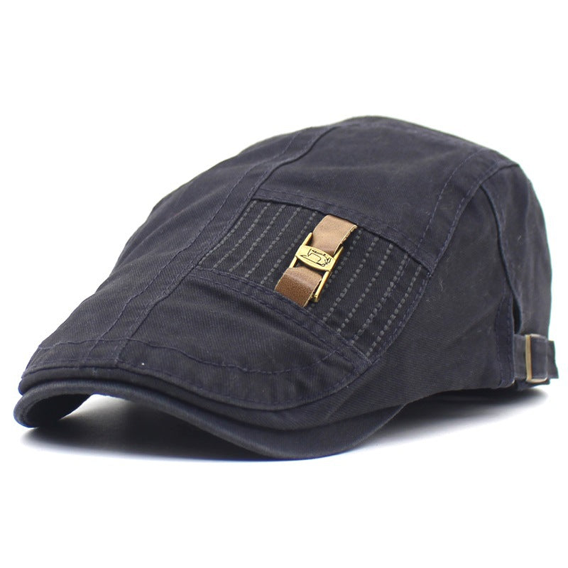 Bracelet en cuir Jeans Button Hommes et femmes Retro Peaked Cap