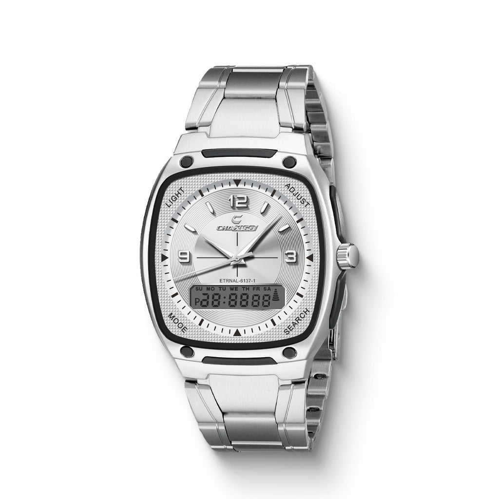 Montre Quartz en alliage homme avec un bracelet en acier