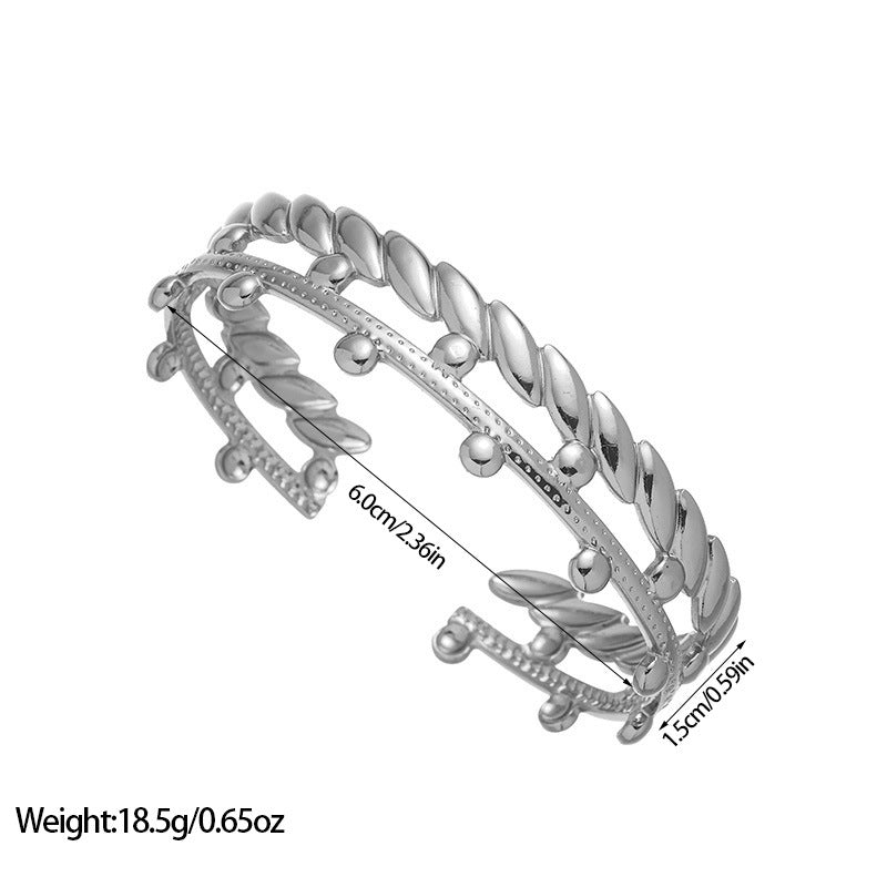 European And American Geometric Minimalist Cool Style Titanium Bracelet en acier avec coeur A