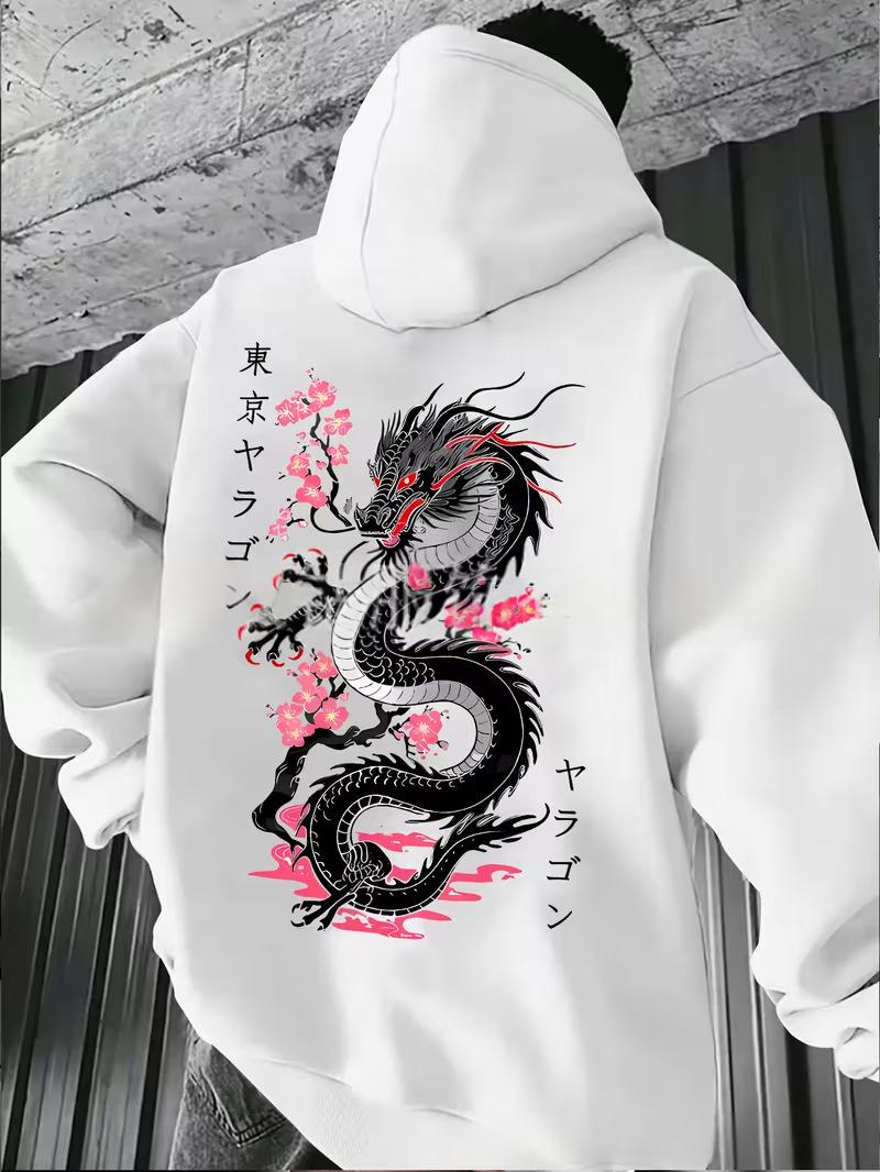 Sweatshirt à capuche imprimé casual homme