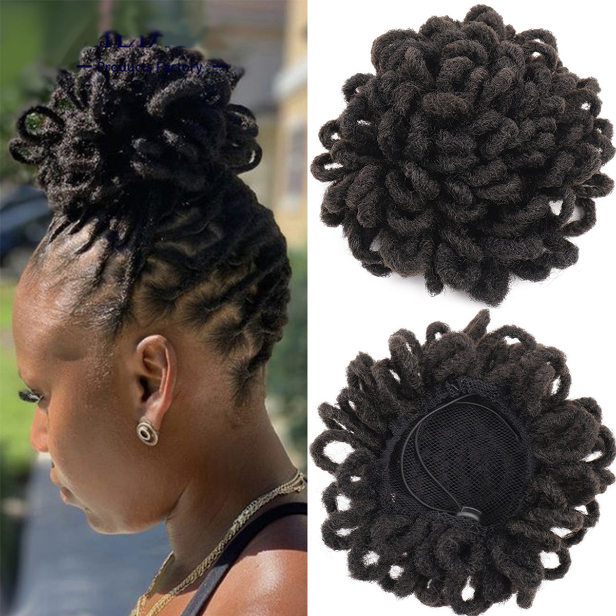 Sac à Cheveux Africain Bun Drawstring Dreadlocks Sac à Cheveux afro