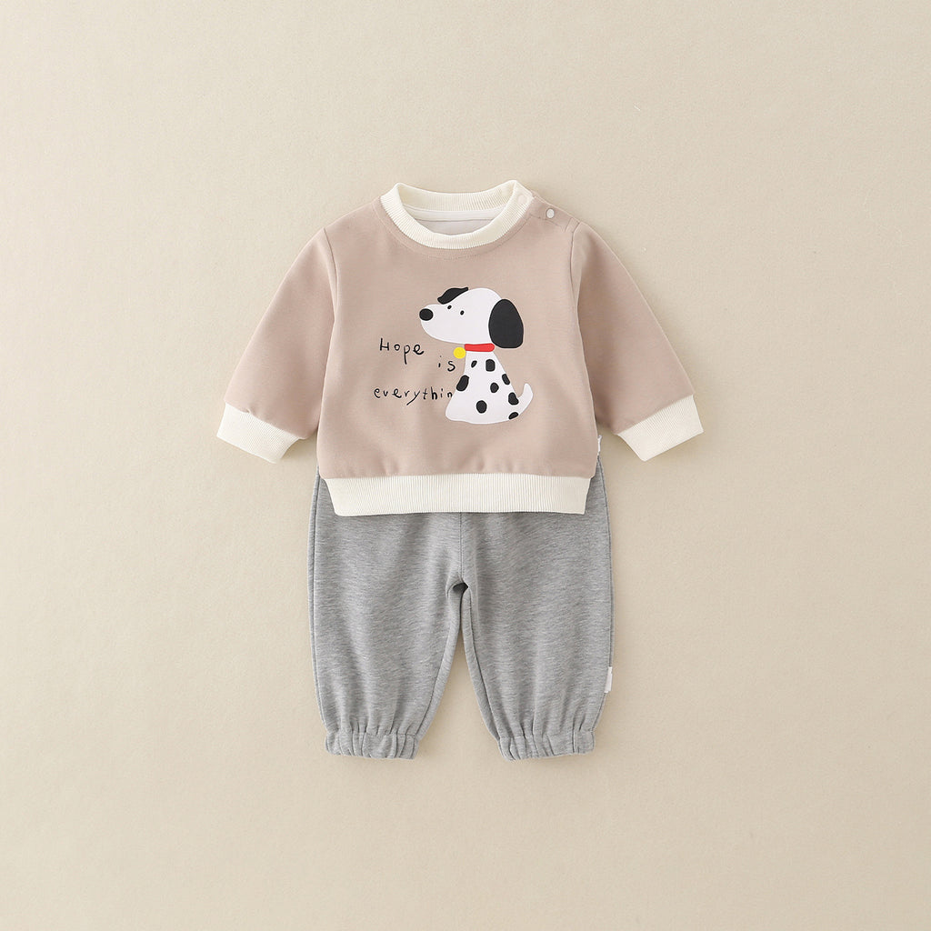 Bébé garçon Early Autumn Peeling Skin Puppy Outerwear Ensemble de printemps