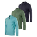 Manches longues pour hommes Stretchy Respirant Quick-Drying Casual Half-Zip Top