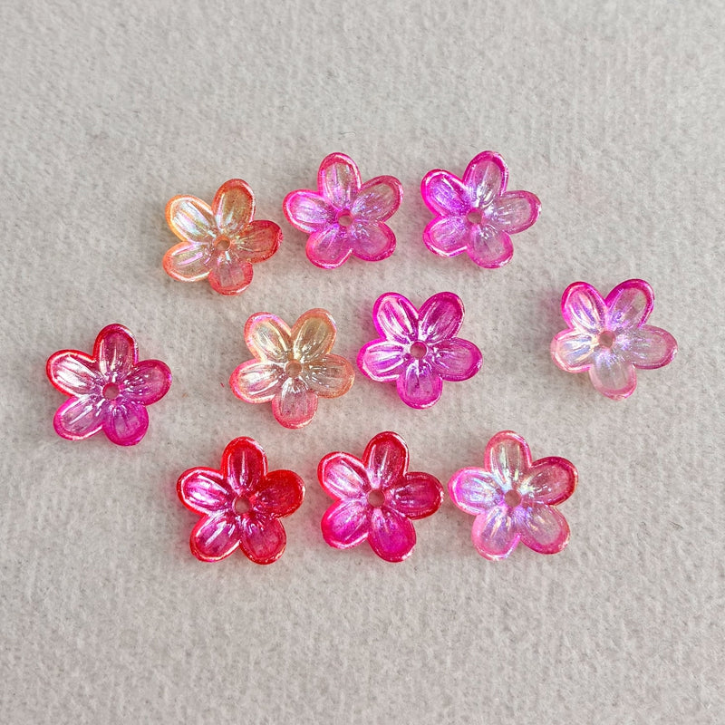 Graduent Perles Cinq-Petales Lumineuses Fleurs Acryliques