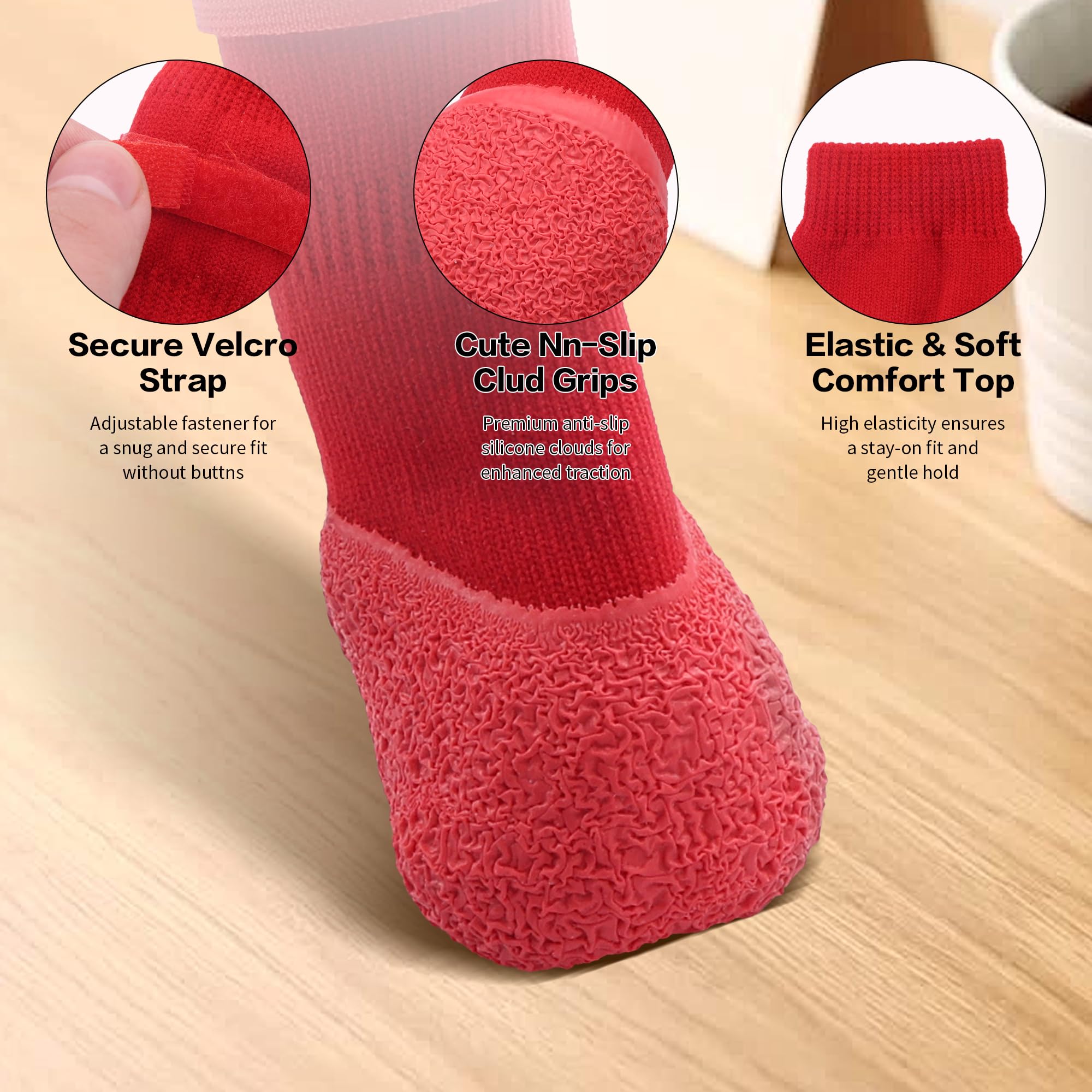 Chaussettes antidérapantes pour chiens pour planchers de bois franc pour empêcher les pattes de colle