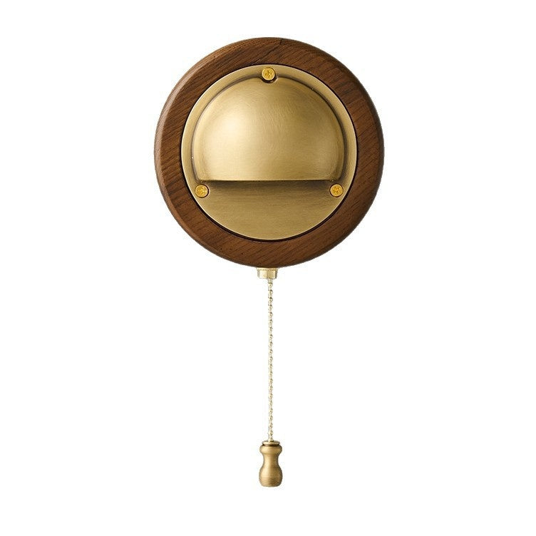 Sconce murale vintage tout-cuivre avec éclairage de couloir d'entrée à chaîne de traction