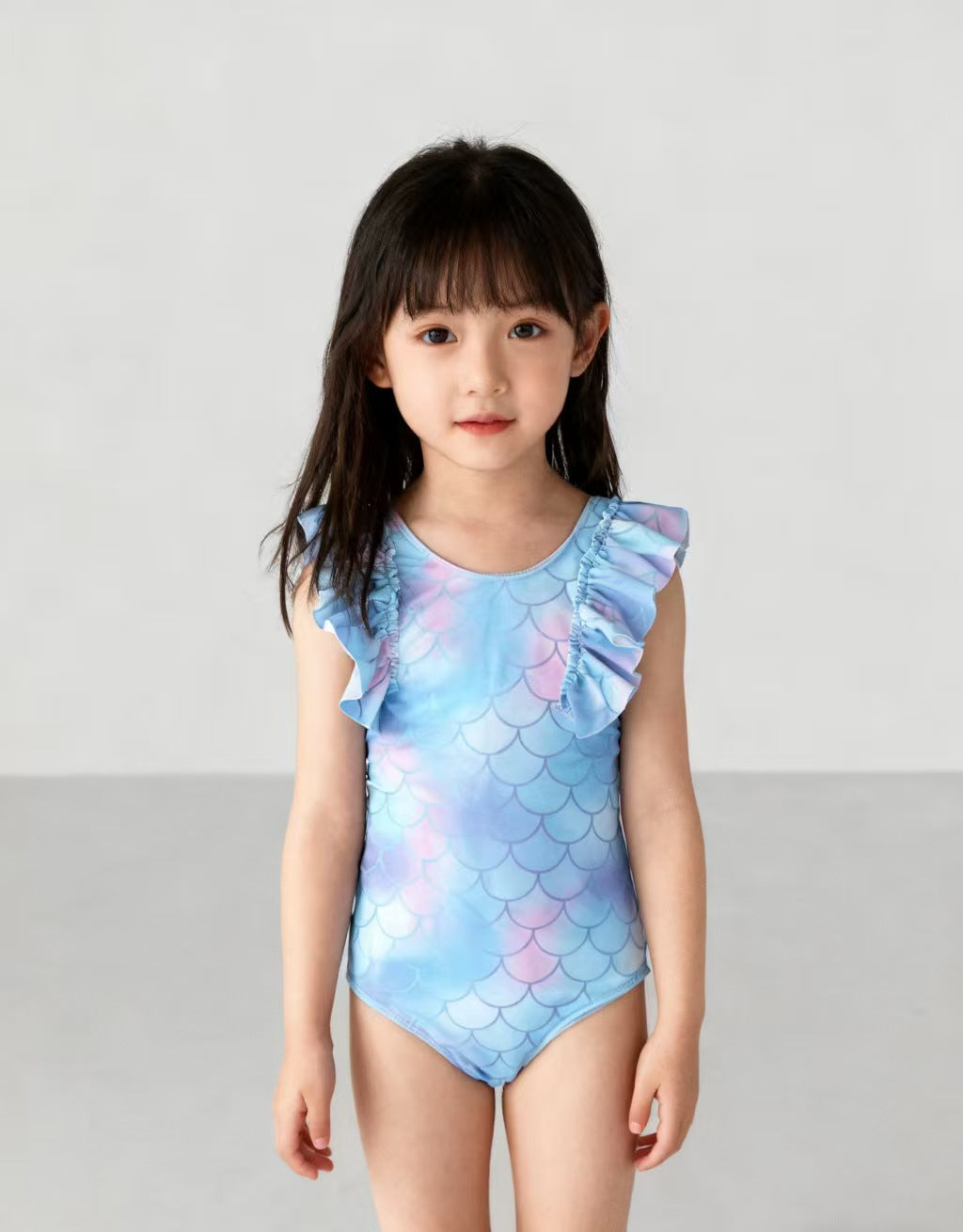 Enfants Maillots de bain imprimés à la mode avec de la dentelle mignonne