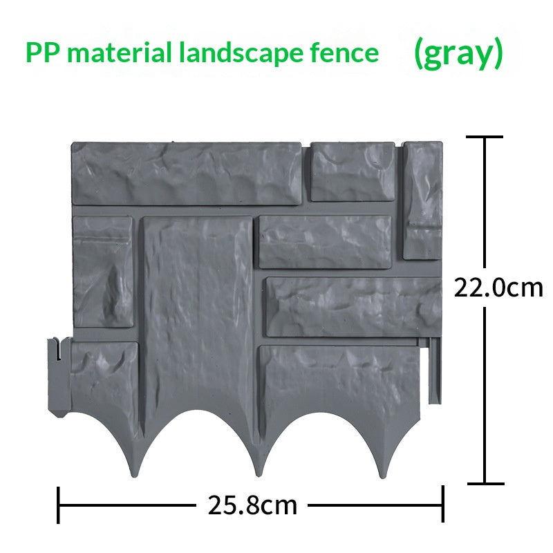 Fence de jardin de clôture en plastique pelouse artificielle pierre-modèle Fence