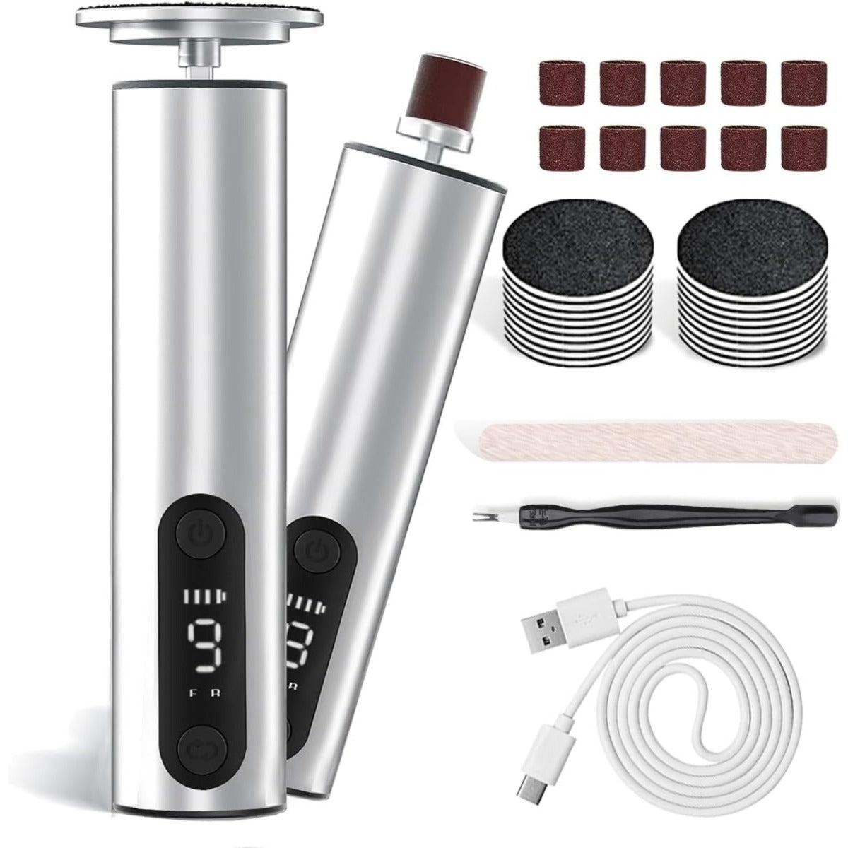 Outil d'entretien des pieds et ongles 2-en-1 – compact et léger – parfait pour la maison