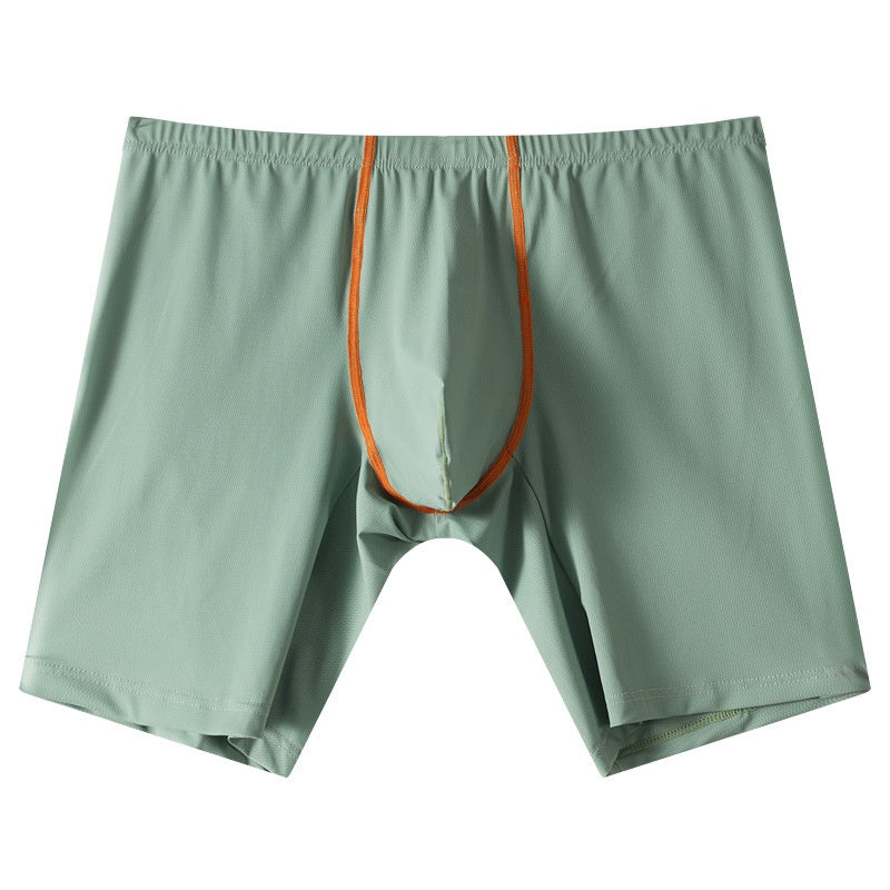 Sous-vêtements allongés Ice Silk Sexy Boxers homme Mid-waist U Convex Sexy Séchage rapide