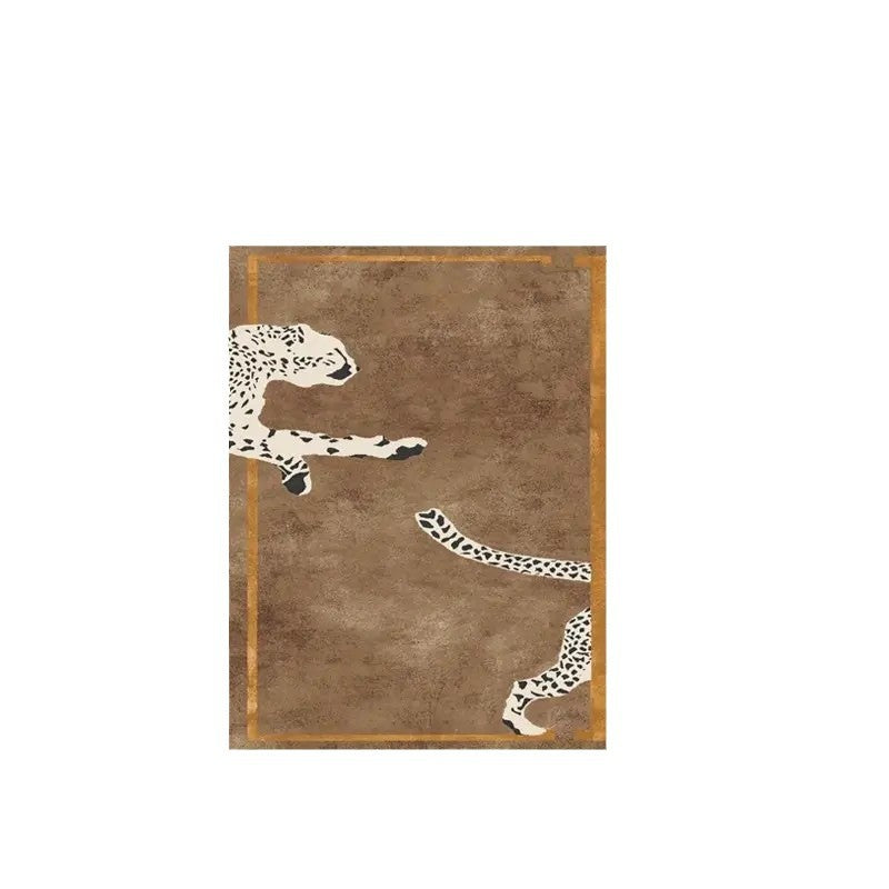 Tapis de velours en cristal retro Léopard américain