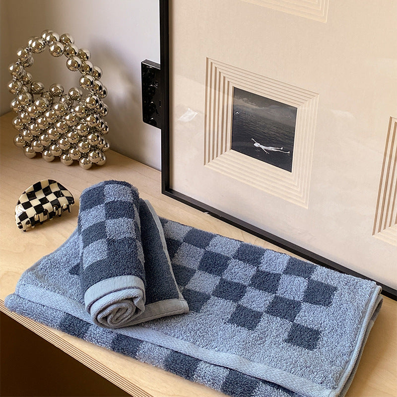 Parent-enfant Grille de tableau d'échecs Serviettes de coton teintes en fil