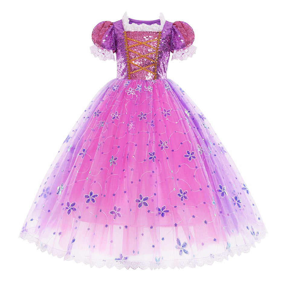 Robe de Dentelle Tutu pourpre pour petites filles