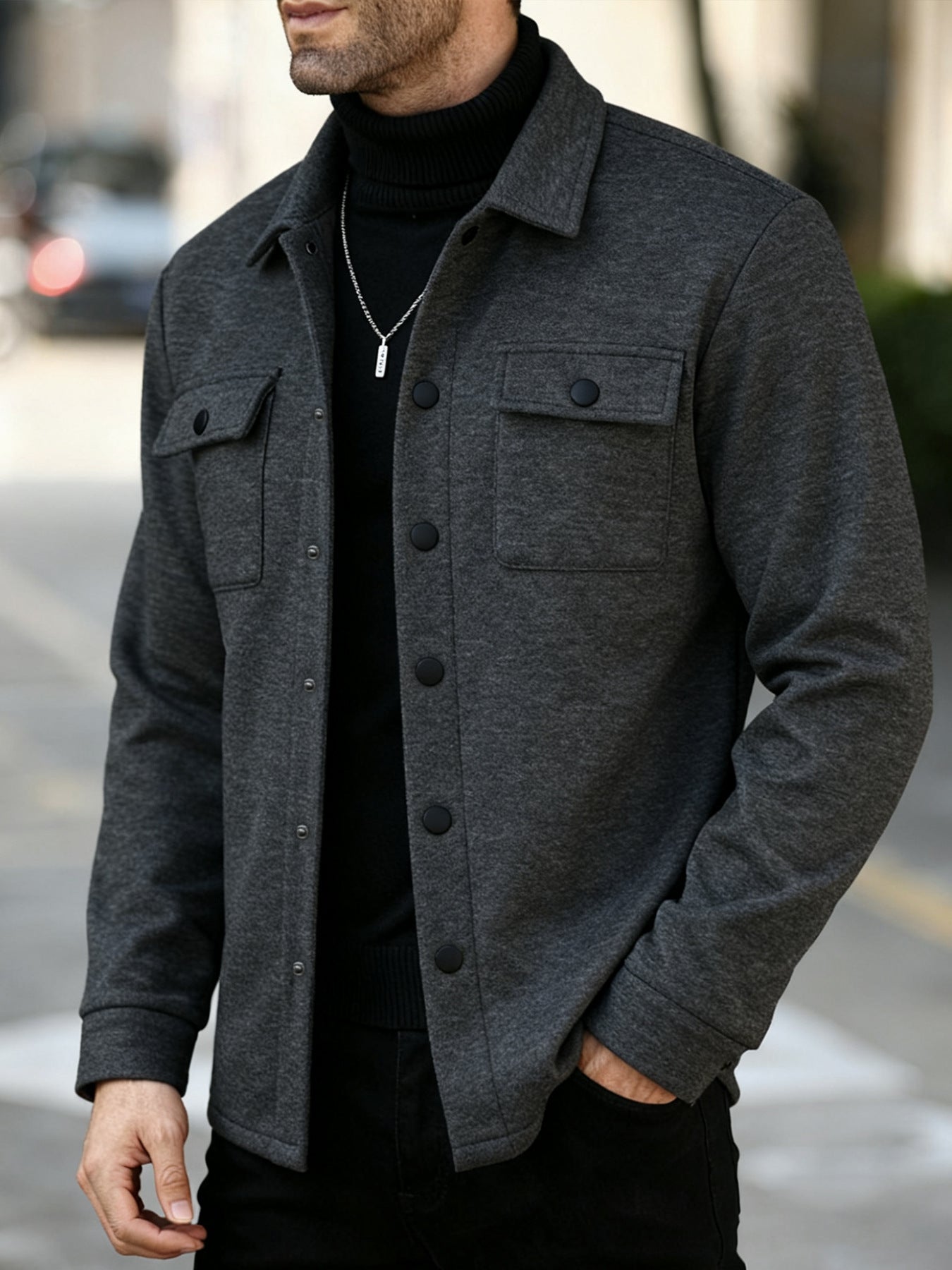 Veste casual homme élégant doublé de polaire Cardigan
