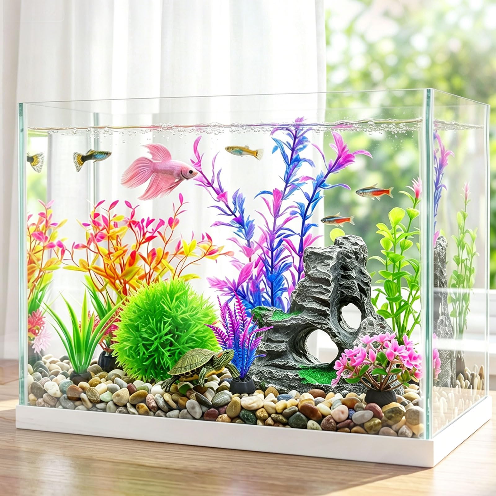 8Pcs Aquarium Decor Set