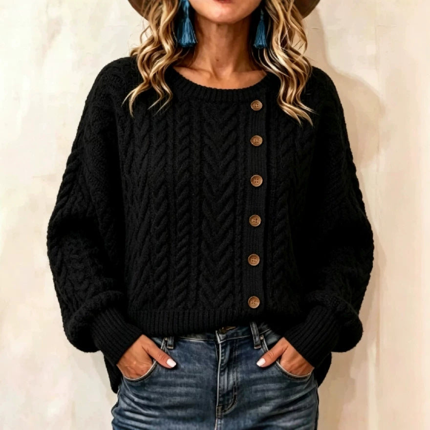 T-shirt à manches longues avec boutons pour femmes