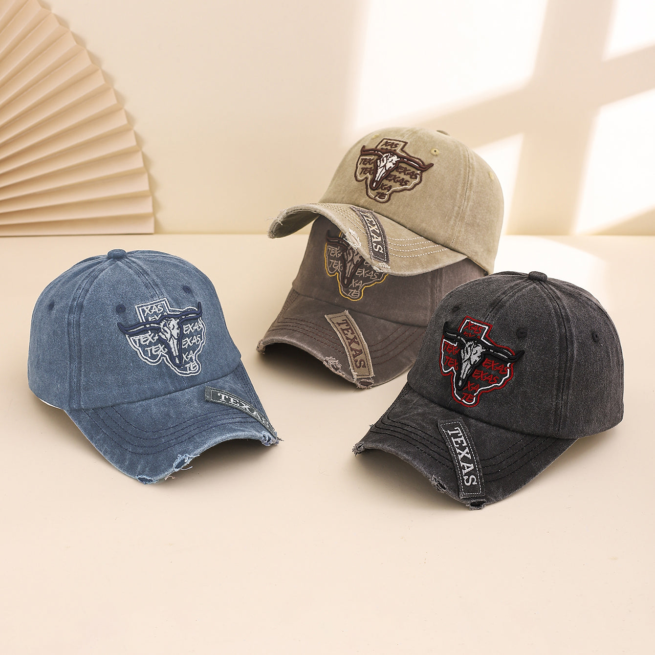 Fashionable Classic Lavé à l'eau Brodé Cowboy Casquette de baseball avec patch et broderie