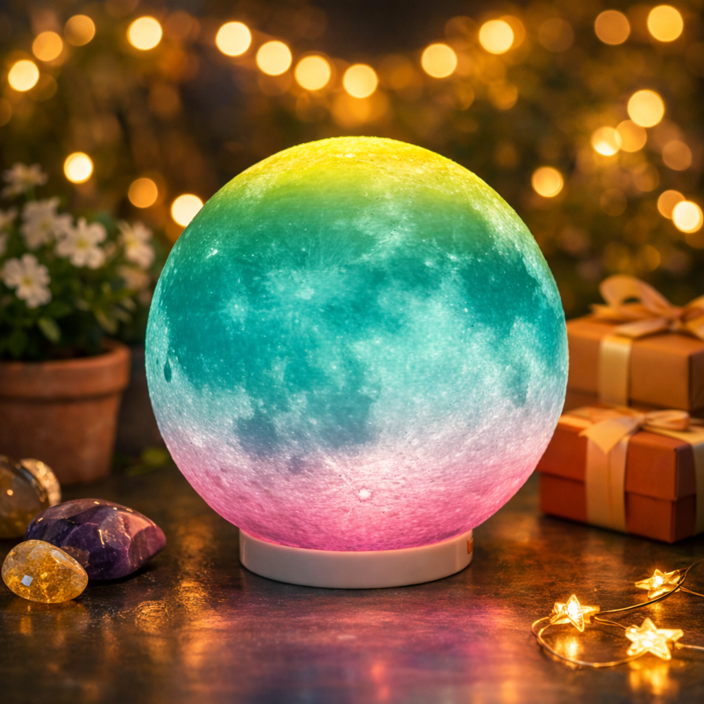 Lampe Lune Imprimée 3D USB Rechargeable Lumière Réaliste Lunaire Lumière de Nuit Pour Chambre D