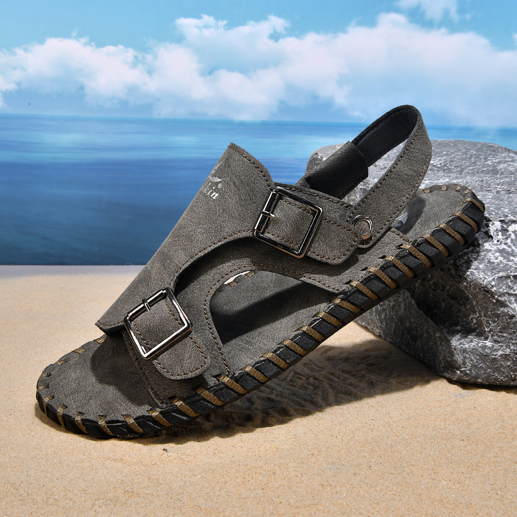 Chaussures de plage antidérapantes en cuir véritable